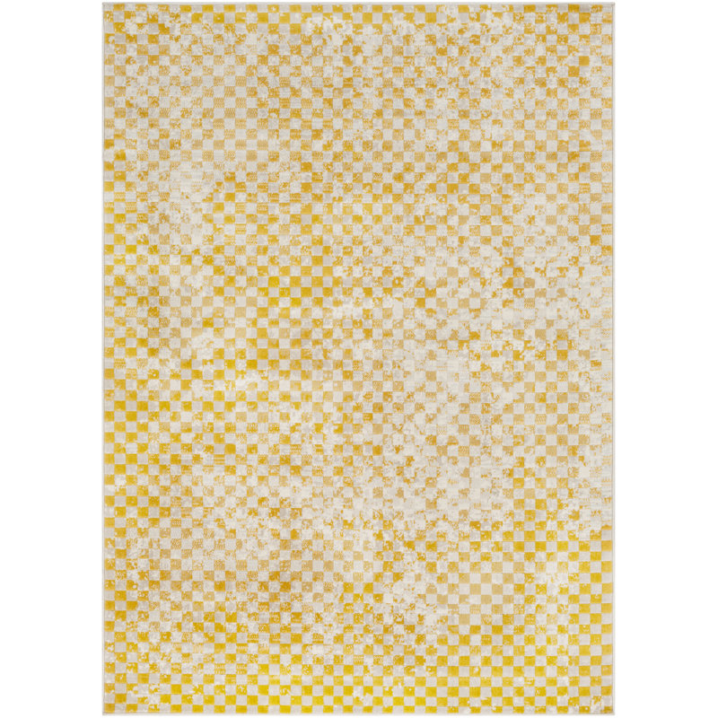 Williston Ferreira Distressed Geometric Mustard/Beige Area Rug